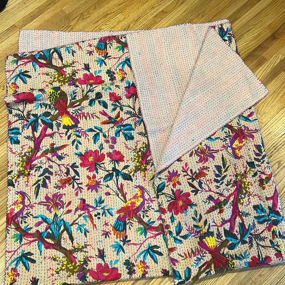 Urban Outfitters Quilted /Throw. Floral / birds.